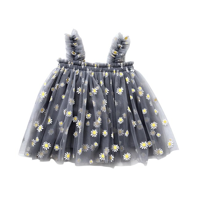 Birdeem Robe d'Été Adorable pour Bébé Filles Robe Douce Sans Manches à Bretelles Imprimé Fleurs Dentelle Robe d'Été