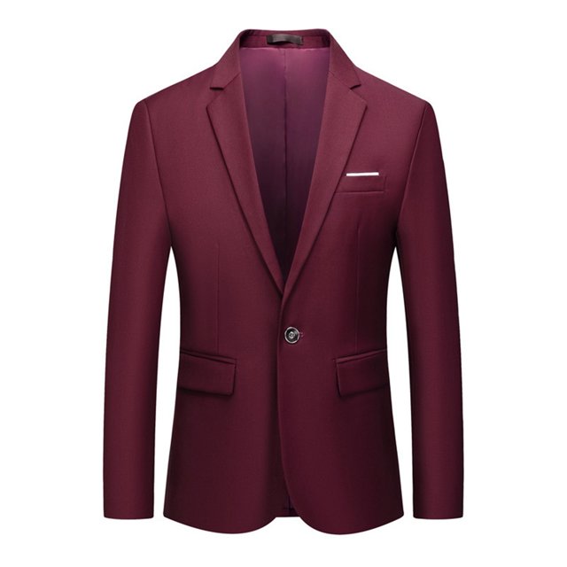 BOBOGOJP Mens Suit Blazer Jacket Two Button Stretch Sports Coats (Red,5XL)