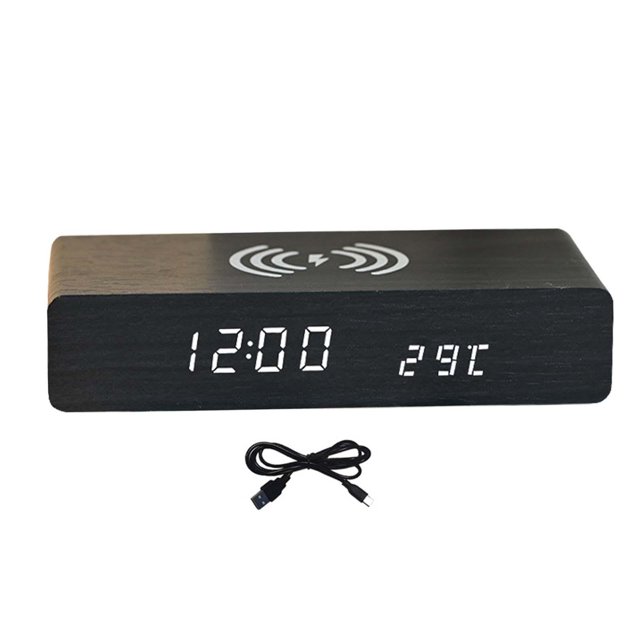 jifeng Réveil avec Chargement Écran LED Fonction Polyvalente pour Cadeau Table Chambre Noir