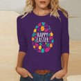 thumbnail image 1 of EGNMCR Easter Chemise Imprimée T-Shirts Graphiques pour Femmes Mode Décontractée de Noël Col Rond Imprimé Blouse Manches 3/4 T-Shirt Blouses T-Shirts pour Femmes, 1 of 4