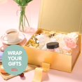 thumbnail image 2 of HAPPY POTATO Gift Box with Ribbon 9x6.5x3.8 Inches, Gold Gift Box with Lid and Ribbon, Bridesmaid Proposal Box, Magnetic Gift Box for presents (Glossy Gold), 2 of 6