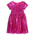 thumbnail image 1 of Robes pour Adolescentes Manches Courtes Paillettes Fête Demoiselle d'Honneur Robe de Mariage Décontractée Robe pour Tout-Petit Rose 7 Ans, 1 of 3