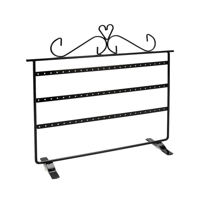 tredstone Earrings Display Holder Multi Layers Metal Hanging Rack Double Side Jewelry Storage Organizer Stand Bracket for Travel Black