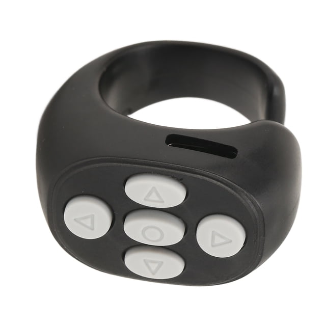 Selfie Button Clicker, Free Your Hands 10m Remote Control Multi Function Ring Design For Continuous Pictures Black