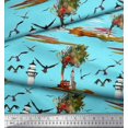 thumbnail image 3 of Soimoi Cotton Duck Fabric Lighthouse,Bird & Tree Nature Fabric Prints By Yard 42 Inch Wide, 3 of 4