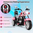 thumbnail image 4 of Gymax Moto Électrique 6 V pour Enfants à 3 Roues, Jouet à Chevaucher avec Phare Réglable, Rose, 4 of 10