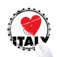 thumbnail image 1 of I Love Italy Word Love Heart Circle Mouse Pad Comfortable Game Office Mat, 1 of 2