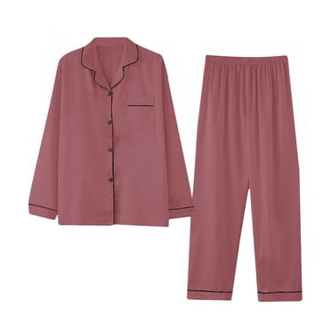 Weiqiqre Womens Satin Pajamas Set, 2 Pieces Silky Pjs Long Sleeve + Pants Sleepwear for Mom