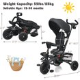 thumbnail image 3 of Babyjoy 7-In-1 Kids Stroller Tricycle Foldable Learning Toy Bike w/ Canopy Black, 3 of 10