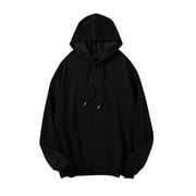 Yuyuzo Plus Size Hoodies for Men Long Sleeve Oversized Sweatshirts Solid Color Lightweight Fall Casual Pullover Tops