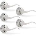 thumbnail image 1 of Satin Nickel Door Handle Interior Brushed Nickel Passage Door Lever for Hall and Closet Keyless Door Lock Set Reversible for Left Right Sided Doors Leverset Handleset, 1 of 6