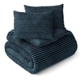 thumbnail image 2 of Mainstays Kids Plush Ribbed Corduroy Comforter Set, Dark Blue, Full/Queen, 3 Pieces, 2 of 4