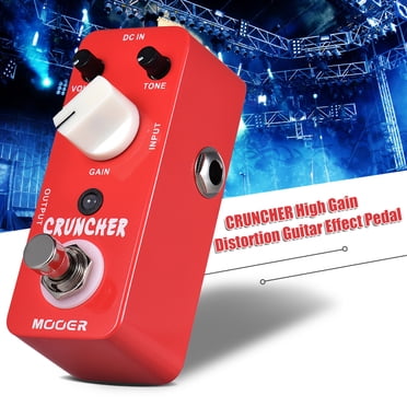 MOOER Moer CRUNCHER High-Gain Distortion Pedal with True Bypass, Metal Shell, Volume/Tone/Gain Control, LED Indicator, 9V DC Powered