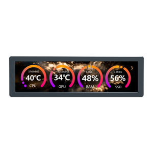 8.8 1 cm USB moniteur 1920x480 PC Case Secondaire de bureau écran RGB Écran ambiant,IPS Panneau, Interface type-C Space gris
