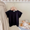 thumbnail image 3 of Sunnyoo Toddler Girls T-Shirt Solid Short Sleeve Cotton Ribbed T Shirt, Sizes 4-5Y, 3 of 3