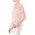 thumbnail image 4 of INSPIRE CHIC Blouses Décontractées pour Femmes à Col Rond en Dentelle Florale à Manches Longues en Chiffon, 4 of 5