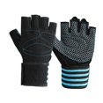 thumbnail image 4 of Quzzie Workout Gloves Exercise Gloves Non Slip Half Finger Weight Lifting Gloves Gym Gloves Full Palm Protection Polyester Lightweight Sturdy Suitable for Tr M Blue, 4 of 8