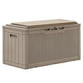 thumbnail image 3 of Homall 100-Gallon Outdoor Resin Deck Box for All-Weather Use Lockable Waterproof Storage Solution with Cushion Storage，Light Brown, 3 of 7