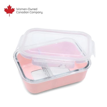 Melii Glass Bento Box with Silicone Sleeve - 740ml - pink - 1 unit