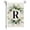 R, variante sur Style Ins, 26 Lettres+impression Plante Verte, Drapeau de Jardin en Lin, Première Lettre du Nom de Famille, Drapeau Suspendu à la Porte de la Cour