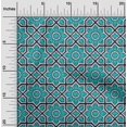 thumbnail image 1 of oneOone Georgette Viscose Turquoise Blue Fabric Geometric & Floral Block Sewing Material Print Fabric By The Yard 42 Inch Wide, 1 of 4