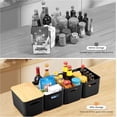 thumbnail image 4 of s Storage Bins with Bamboo Plastic Storage Containers with Stackable Storage Box：Storage Baskets for Organizing Desktop Closet Playroom Classroom Office (), 4 of 7