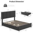 thumbnail image 4 of Eastvita Gray Queen - Size Upholstered Bed Frame with Adjustable Headboard/4 Storage Drawers//Wooden Slats Support (No Box Spring Needed), 4 of 7