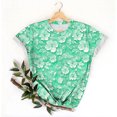 thumbnail image 4 of Hauts d'Été pour Femmes DYTTDG T-shirt à Fleurs Mode pour Femmes Grande Taille Col Rond Manches Courtes Décontracté Ample Tee Haut Hauts pour Femmes Liquidation Moins de 10 Multicolore,m, 4 of 5