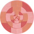thumbnail image 1 of Ahgly Company Tapis d'Intérieur Ronds Transitionnels Pastel Rose Lavables à la Machine, 8 Pieds Rond, 1 of 7