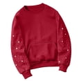 thumbnail image 1 of ZMFXJPE Chandails Molletonnés Doux Chandails Molletonnés pour Femmes Sans Capuchon Chandail en Molleton pour Femmes Chandail pour Femmes Vêtements Tendance Femmes(Rouge,m), 1 of 4