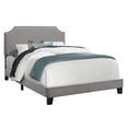 thumbnail image 3 of Monarch Specialties Bed, Full Size, Platform, Bedroom, Frame, Upholstered, Linen Look, Wood Legs, Grey, Chrome, Transitional, 3 of 3