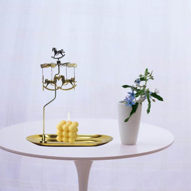 ziyahi Rotary Rotating Tea Light Candle Holder Living Room Trojan