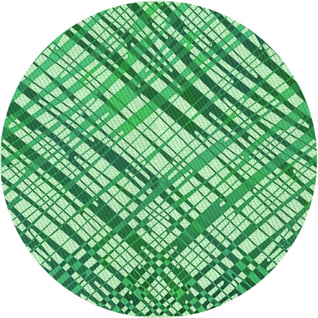 Ahgly Company Tapis de Zone Ronds d'Intérieur Lavables à la Machine, Style Transitionnel, Verts, 7 Pieds Rond