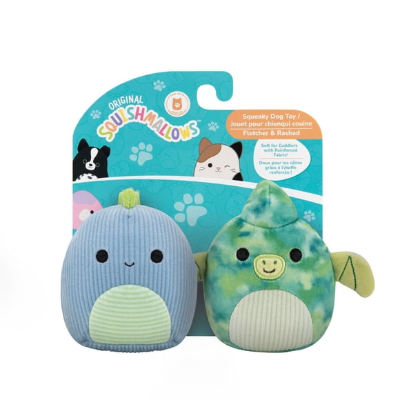 Squishmallows Squeaky Pet Toys 2-Pack - Kervena & Afiyah Dog Toy
