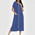 thumbnail image 1 of Womens Bathrobe, Zip Up Robe For Women Long Housecoat Knit Bathrobes Full Lengthgradient Color Nightgown With Pockets, Womens Gifts, M, 1 of 7