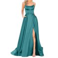 thumbnail image 2 of EGNMCR Robes de Soirée pour Femmes, Robes Formelles pour Femmes, Robes de Cocktail pour Femmes Robe Longue Unie à Dos Dégagé avec Bretelles Robe Ajustée à Épaules Dénudées Robe de Soirée pour Femmes Robe pour Femme, 2 of 5