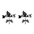 thumbnail image 4 of maskred Beautifully Designed Wind Direction Indicator For Garden Décor Metal Weather Vane Metal Weathervane Wind Vane Good Gift 2Set, 4 of 6