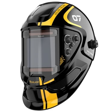 TOOLIOM Large Viewing 3.94"x3.66" Welding Helmet, True Colour Auto Darkening Welding Hood Solar Powered Tig Mig ARC Weld Plasma Cut Grinding