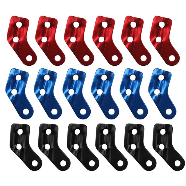 Miangastore Camping L-Shaped Stopper Red Aluminum Guyline Wind Rope Buckle 18Pcs 1.5X1.1X0.2In