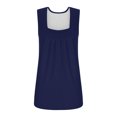thumbnail image 4 of Timegard Womens Tank Tops Solid Color Square Neck Pleated Sleeveless Dressy Casual Tunic Top Basic Tee, 4 of 5