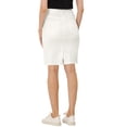 thumbnail image 3 of Unique Bargains Women's Basic Distressed High Waist Ripped Hem Washed Denim Skirt, White, L, 3 of 6