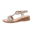 thumbnail image 2 of Sandales Gspmoly pour Femmes Été, Mode Femmes Décontractées Bout Rond Sandales Confort Plage Sandales Décontractées Chaussures Sandales pour Femmes Or 35, 2 of 9