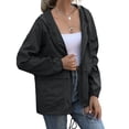 thumbnail image 2 of Liquidation! Veste Mince de Printemps pour Femmes Mode Veste Imperméable Manteau Isolé Coupe-Vent Extérieur Noir 2TG, 2 of 13