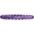 thumbnail image 1 of Angelstones Bracelet Extensible Unisexe en Perles Rondes 8 mm en Cristal d'Améthyste Clair Mat Naturel de Qualité A 7 Pouces, 1 of 5