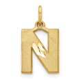 thumbnail image 1 of Diamond2Deal 14K Pendentif Initiale Lettre N en Satin Or Jaune pour Femmes, 1 of 6