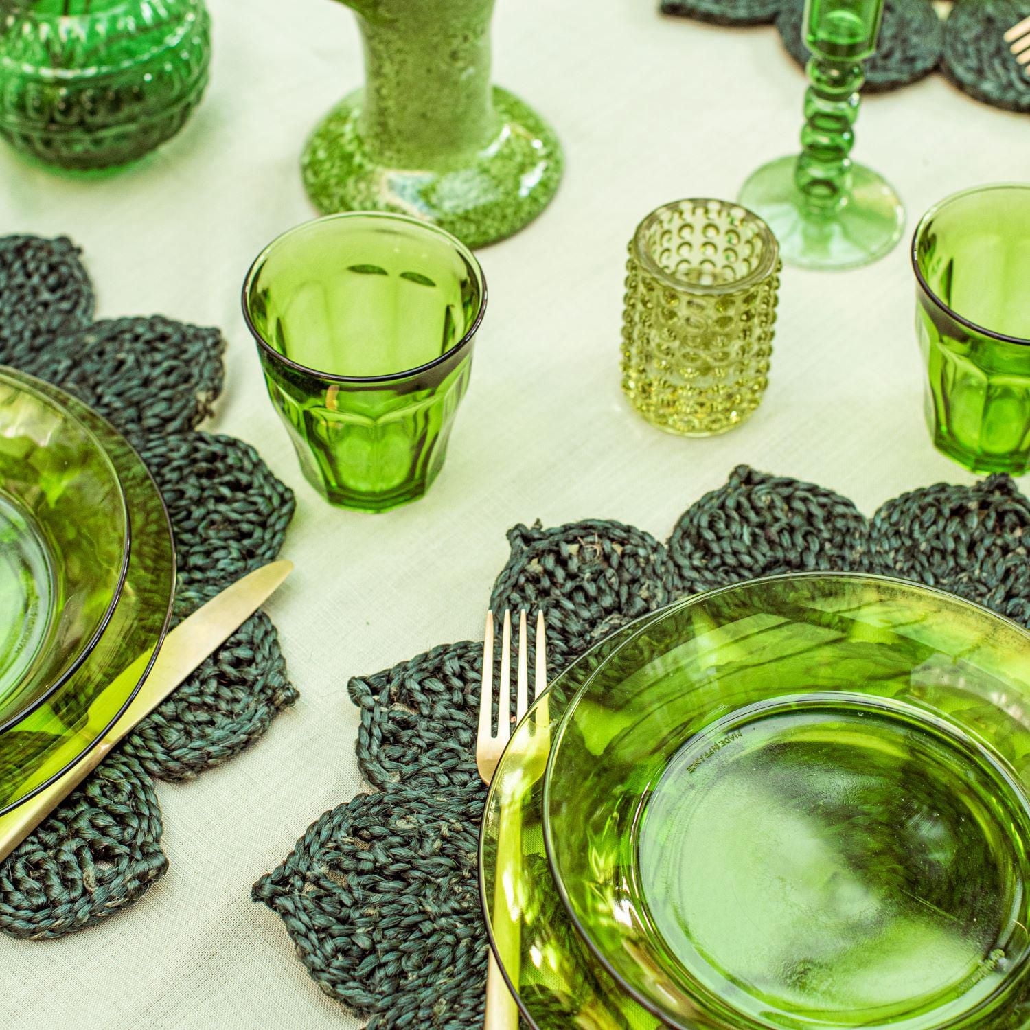 Assiette creuse Duralex Lys vert 19 cm, lot de 6