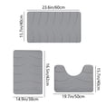thumbnail image 3 of Vaidha Memory Foam Bath Mat 3 Set Bathroom Rugs For 3 Pcs Toilet Mats Universal Soft Comfortable Water Absorption Non-Slip Thick Machine Washable Easier To Dry Dark, 3 of 6