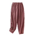 thumbnail image 3 of Birdeem Womens Fashion Solid Color Casual Elastic Waist Pockets Long Pants, 3 of 8