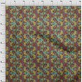 thumbnail image 3 of oneOone Cotton Silk Fabric Leaves & Floral Block Decor Fabric Printed BTY 42 Inch Wide, 3 of 4