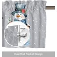 thumbnail image 2 of Snowman Christmas Valance Curtains for Kitchen Windows Let It Snow Winter Holiday Rod Pocket Window Treatment Toppers for Kitchen/Living Room/Bedroom/Bathroom, 54" X 18", Grey White, 2 of 5